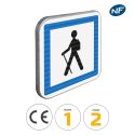 Photo : CE6a - Panneau point de départ d'un itinéraire à pied 350 x 350 mm  (2 rails au dos) - Classe 1 (T1)