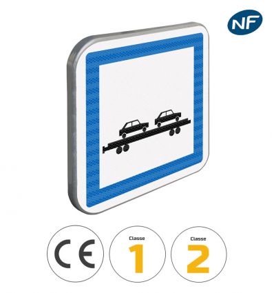 CE8 - Panneau gare trains autos / gare de ferroutage - Pictogrammes