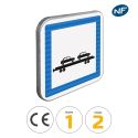 Photo : CE8 - Panneau gare trains autos / gare de ferroutage 350 x 350 mm  (2 rails au dos) - Classe 1 (T1)