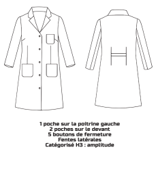 Esquisse tunique blanche médicale femme