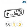 D43 - Panneau de présignalisation directionnelle - 2 lignes - Flèche tout droit à gauche