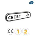 Photo : D43 - Panneau de présignalisation directionnelle 250 mm - 800 mm - 5 caractères maxi - Classe 1 (T1) - Vers la droite