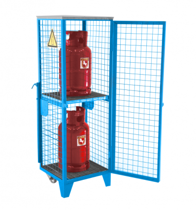 Armoire mobile bouteille de gaz bleu 2 bouteilles