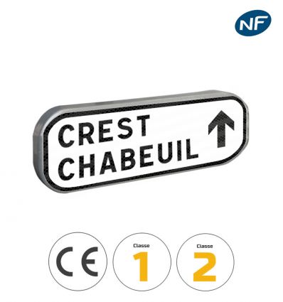D43 - Panneau de présignalisation directionnelle - 2 lignes - Flèche tout droit à droite