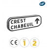 D43 - Panneau de présignalisation directionnelle - 2 lignes - Flèche tout droit à droite
