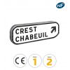 D43 - Panneau de présignalisation directionnelle - 2 lignes - Flèche oblique droite