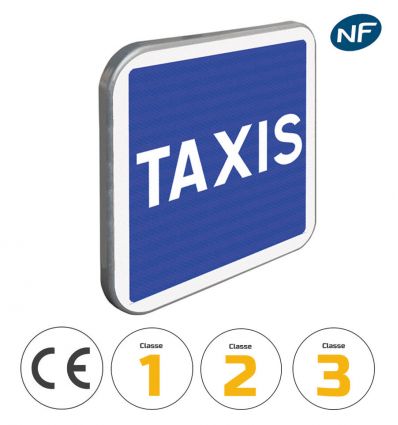 C5 - Panneau d'indication d'une station de taxis avec pictogrammes de classes et normes