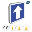 Photo : C12 - Panneau d'indication de circulation à sens unique 350 x 350 mm  (2 rails au dos) - Classe 1 (T1) - Dos brut