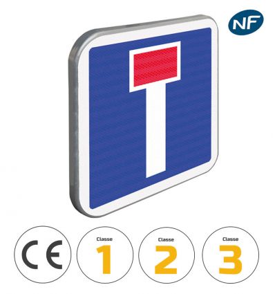 C13A - Panneau d'indication d'une impasse avec pictogrammes de classes et normes