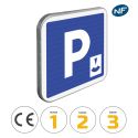 Photo : C1B - Panneau stationnement gratuit à durée limitée avec contrôle par disque 350 x 350 mm  (2 rails au dos) - Classe 1 (T1) - Dos brut