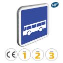 Photo : C6 - Panneau d'indication d'un arrêt d'autobus 350 x 350 mm  (2 rails au dos) - Classe 1 (T1) - Dos brut