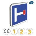 Photo : C13B - Panneau de pré-indication d'une impasse 350 x 350 mm  (2 rails au dos) - Classe 1 (T1) - Dos brut