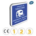 Photo : C23 - Panneau stationnement réglementé pour les caravanes 350 x 350 mm  (2 rails au dos) - Classe 1 (T1) - Dos brut