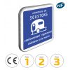 C23 - Panneau stationnement réglementé pour les caravanes avec pictogrammes de classes et normes