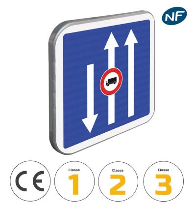 C24A - Panneau d'indication conditions particulières de circulation avec pictogrammes de classes et normes