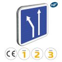 Photo : C24B - Panneau d'indication d'affectation de voies 350 x 350 mm  (2 rails au dos) - Classe 1 (T1) - Dos brut