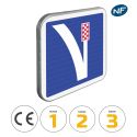 Photo : C26A - Panneau d'indication voie de détresse à droite 350 x 350 mm  (2 rails au dos) - Classe 1 (T1) - Dos brut