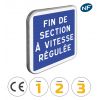 C51B - Panneau d'indication de fin de section à vitesse régulée avec pictogrammes de classes et normes