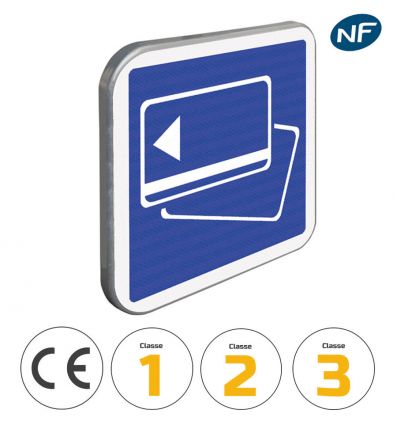 C64B - Panneau paiement par carte bancaire avec pictogrammes de classes et normes