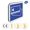 Photo : C64B - Panneau paiement par carte bancaire 350 x 350 mm  (2 rails au dos) - Classe 1 (T1) - Dos brut