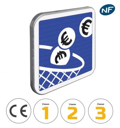 C64C1 - Panneau paiement automatique par pièces avec pictogrammes de classes et normes