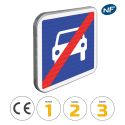 Photo : C108 - Panneau d'indication de fin de route à accès réglementé 350 x 350 mm  (2 rails au dos) - Classe 1 (T1) - Dos brut