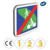 C116 - Panneau de signalisation fin de voie verte avec pictogrammes de classes et normes