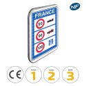 Photo : C25A - Panneau d'indication de limitations générales de vitesse 1600 x 2400 mm - Classe 1 (T1) - Dos brut