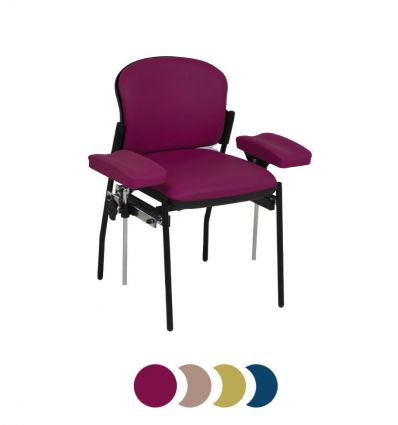 Chaise de prélèvement sanguin magenta