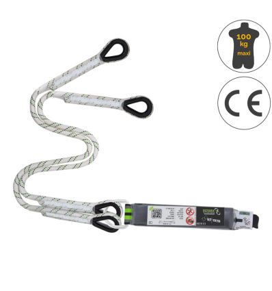 Longe antichute avec absorbeur d'energie