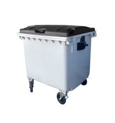 Poubelle 660 litres avec couvercle noir