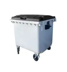 Poubelle 660 litres avec couvercle noir