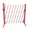 Barrière en acier extensible à roulettes dépliée