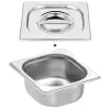 Bac gastro gn 1/ 65 mm en inox avec couvercle