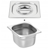 Bac gastro gn 1/6 100 mm en inox avec couvercle