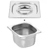 Bac gastro gn 1/6 100 mm en inox avec couvercle