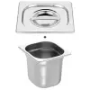 Bac gastro gn 1/6 150 mm en inox avec couvercle