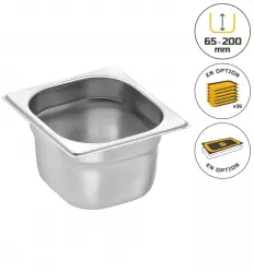 Bac gastronorme gn 1/6 en acier inoxydable