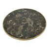 plateau de table bistrot en marbre cerclage laiton