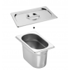 Bac gastro gn 1/9 100 mm en inox avec couvercle