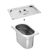 Bac gastro gn 1/9 100 mm en inox avec couvercle
