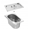 Bac gastro gn 1/9 65 mm en inox avec couvercle