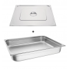 Bac gastro gn 2/1 100 mm en inox avec couvercle