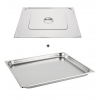 Bac gastro gn 2/1 40 mm en inox avec couvercle
