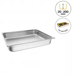 Bac gastronorme gn 2/1 en acier inoxydable