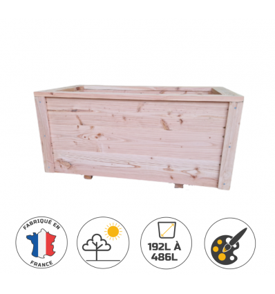 Jardinière urbaine rectangulaire en bois 1000 x 500 x 450 mm
