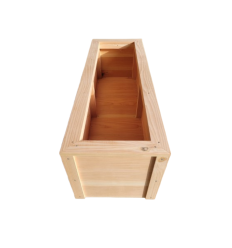 Jardinière urbaine rectangulaire en bois vue de hauteur