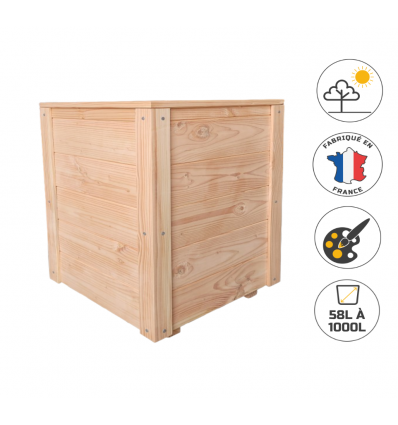 Jardinière urbaine carrée en bois