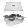Bac gastro gn 2/1 200 mm en inox avec couvercle