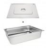 Bac gastro gn 2/1 150 mm en inox avec couvercle